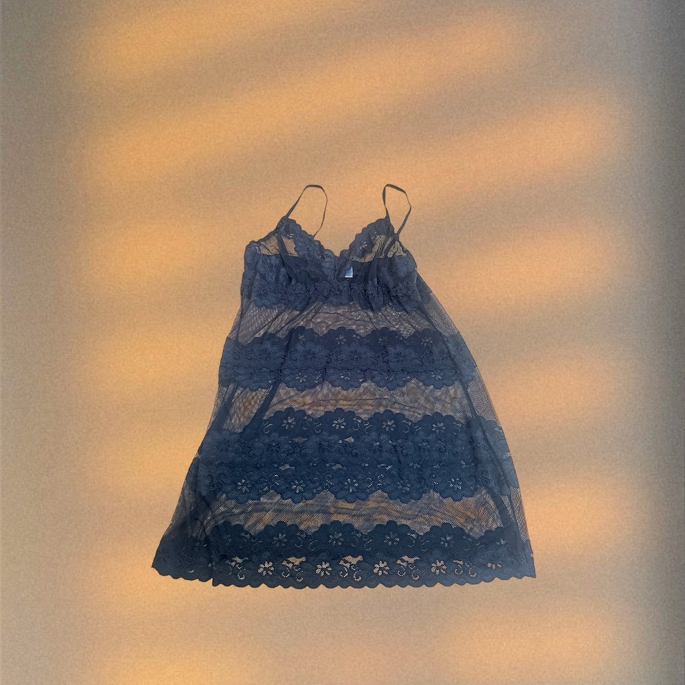 Lace Overlay Dress/Shirt with Spaghetti Straps